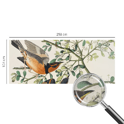 Papel mural con patrón decorativo con pájaros coloridos