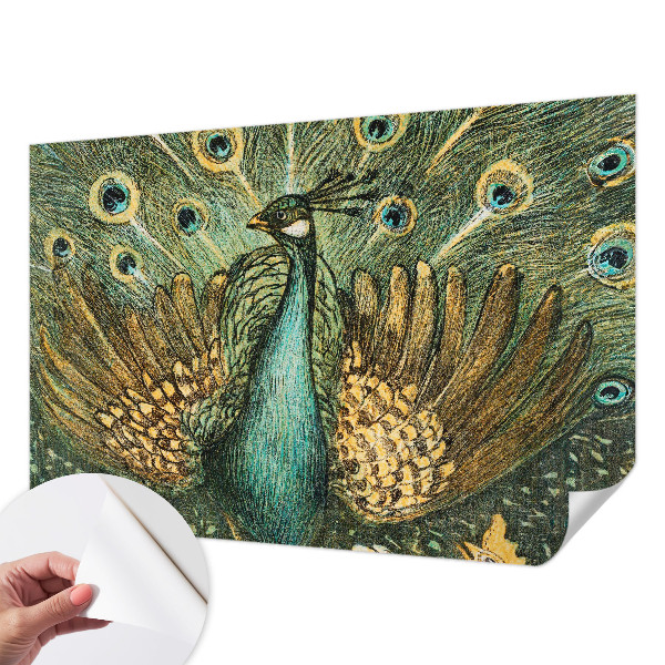 Mural de pared con estampado hermoso Majestuoso pavo real