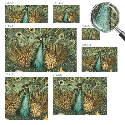 Mural de pared con estampado hermoso Majestuoso pavo real