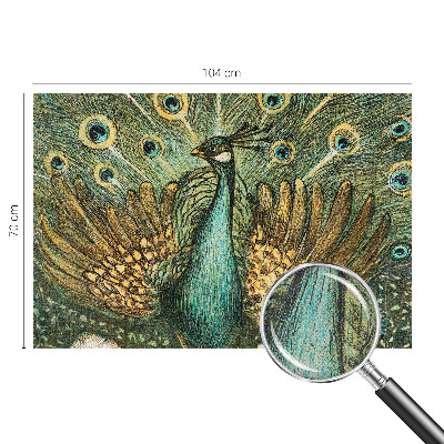 Mural de pared con estampado hermoso Majestuoso pavo real