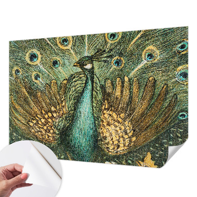 Mural de pared con estampado hermoso Majestuoso pavo real