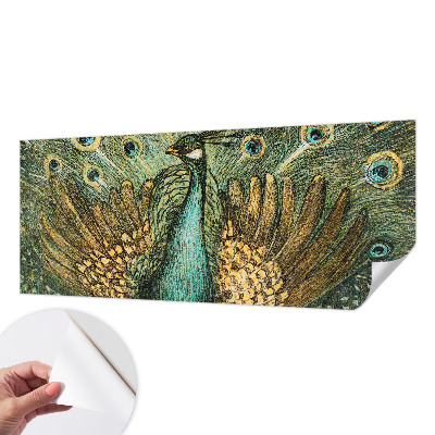 Mural de pared con estampado hermoso con un majestuoso pavo real