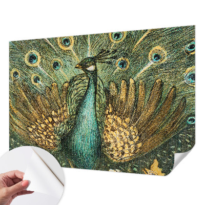 Mural de pared con estampado hermoso Majestuoso pavo real