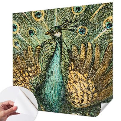 Mural de pared con estampado hermoso Majestuoso pavo real