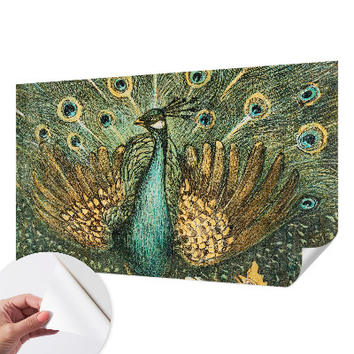 Mural de pared con estampado hermoso Majestuoso pavo real