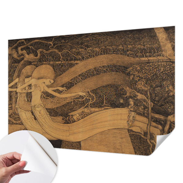 Papel mural texturado decorativo con personajes surrealistas