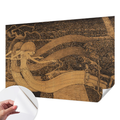 Papel mural texturado decorativo con personajes surrealistas