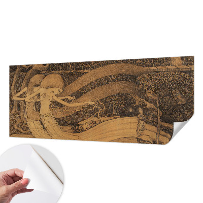 Papel mural texturado decorativo con personajes surrealistas