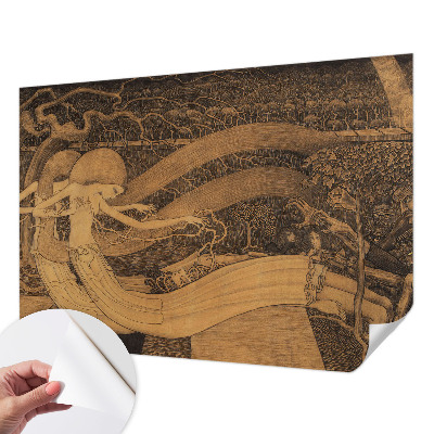 Papel mural texturado decorativo con personajes surrealistas