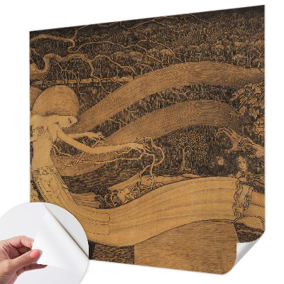 Papel mural texturado decorativo con personajes surrealistas