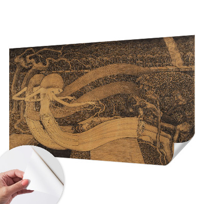 Papel mural texturado decorativo con personajes surrealistas