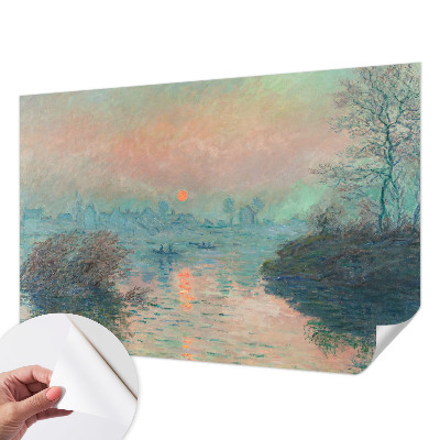 Fotomural decorativo para cabecero de cama con un motivo de crepúsculo atmosférico para cabecero