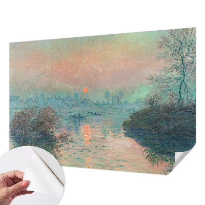Fotomural decorativo para cabecero de cama con un motivo de crepúsculo atmosférico para cabecero