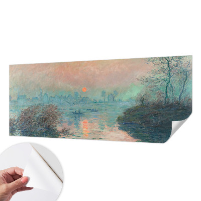 Fotomural decorativo para cabecero de cama con un motivo de crepúsculo atmosférico para cabecero