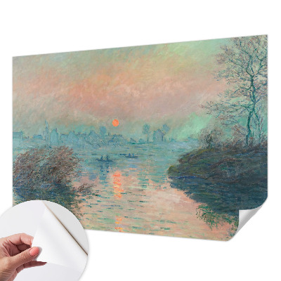 Fotomural decorativo para cabecero de cama con un motivo de crepúsculo atmosférico para cabecero