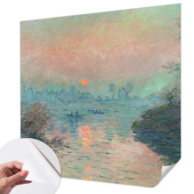 Fotomural decorativo para cabecero de cama con un motivo de crepúsculo atmosférico para cabecero