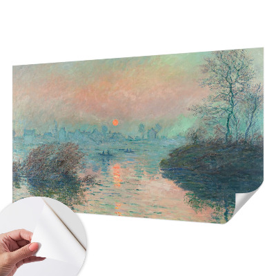 Fotomural decorativo para cabecero de cama con un motivo de crepúsculo atmosférico para cabecero