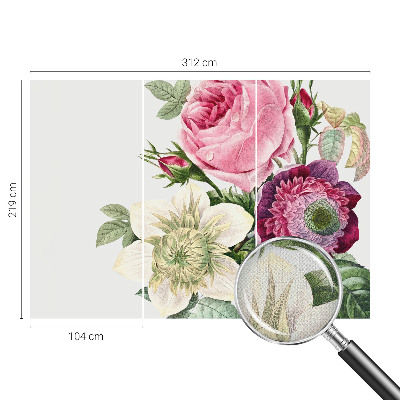 Papel mural texturado decorativo con un diseño de ramo de flores