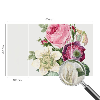 Papel mural texturado decorativo con un diseño de ramo de flores