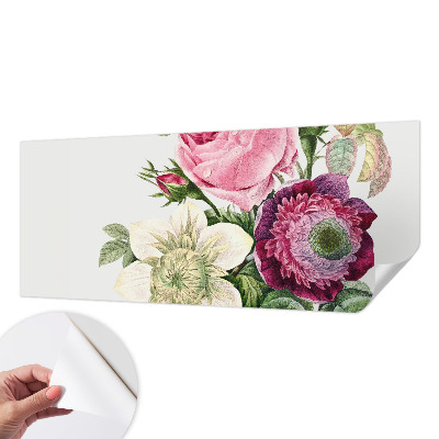 Papel mural texturado decorativo con un diseño de ramo de flores