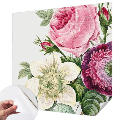 Papel mural texturado decorativo con un diseño de ramo de flores