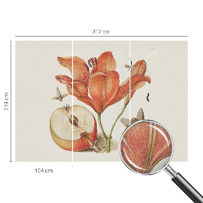 Fotomural decorativo para cabecero de cama con ilustración botánica