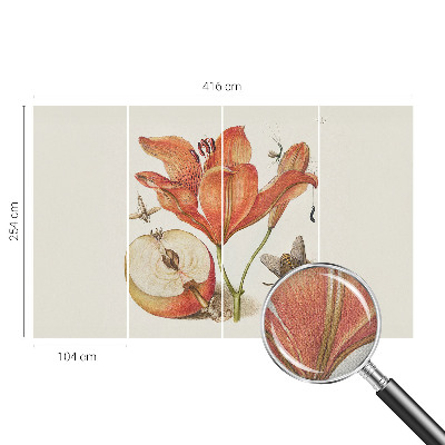 Fotomural decorativo para cabecero de cama con ilustración botánica