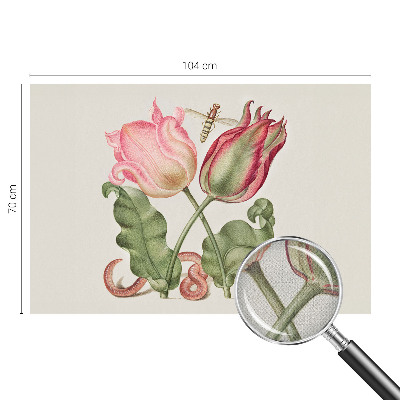 Mural de pared con estampado hermoso con diseño de tulipanes que resalta la belleza floral