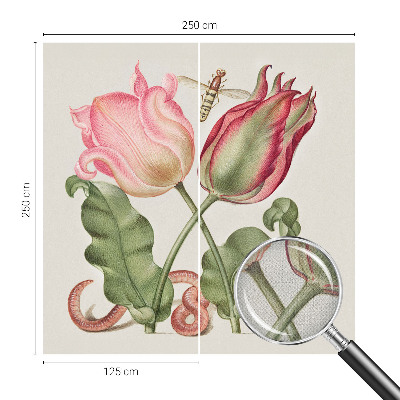 Mural de pared con estampado hermoso con diseño de tulipanes que resalta la belleza floral