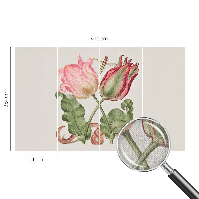 Mural de pared con estampado hermoso con diseño de tulipanes que resalta la belleza floral
