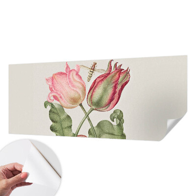 Mural de pared con estampado hermoso con diseño de tulipanes que resalta la belleza floral