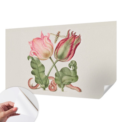 Mural de pared con estampado hermoso con diseño de tulipanes que resalta la belleza floral