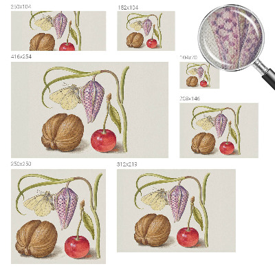 Papel mural con patrón decorativo planta mariposa