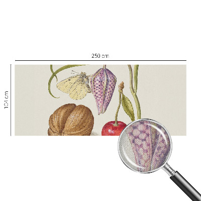 Papel mural con patrón decorativo planta mariposa