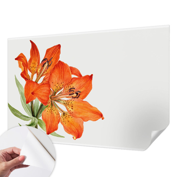 Mural de pared con estampado hermoso lirio naranja