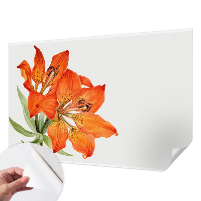 Mural de pared con estampado hermoso lirio naranja