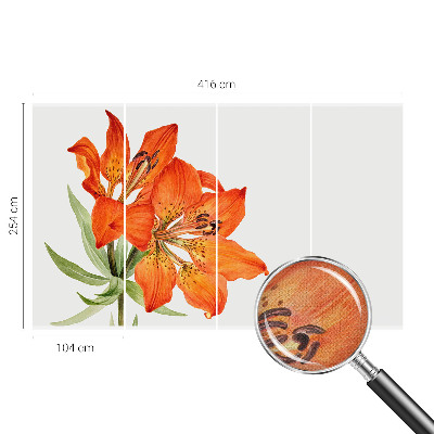 Mural de pared con estampado hermoso lirio naranja