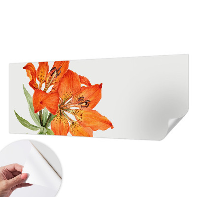 Mural de pared con estampado hermoso lirio naranja