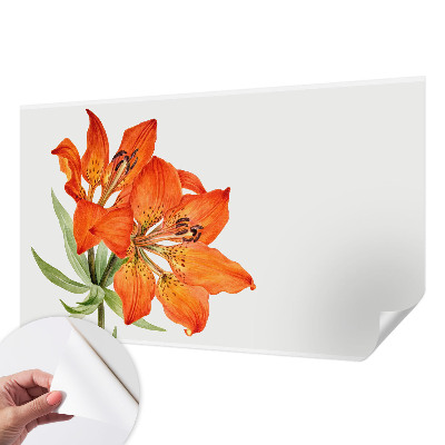 Mural de pared con estampado hermoso lirio naranja