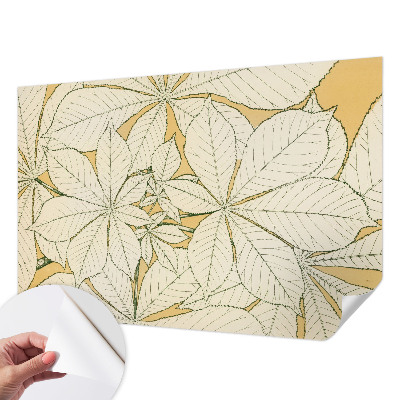 Papel mural con patrón decorativo con motivo de hojas de castaño