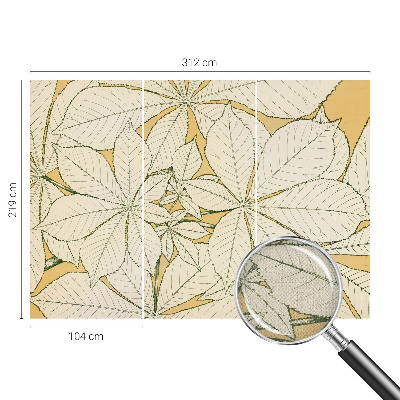 Papel mural con patrón decorativo con motivo de hojas de castaño