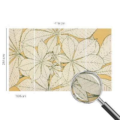 Papel mural con patrón decorativo con motivo de hojas de castaño