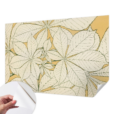 Papel mural con patrón decorativo con motivo de hojas de castaño