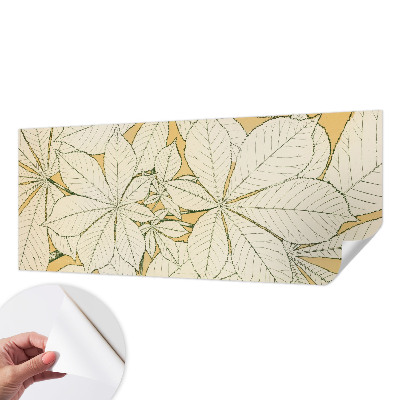 Papel mural con patrón decorativo con motivo de hojas de castaño