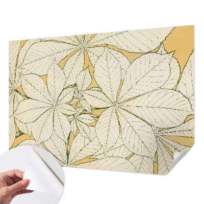 Papel mural con patrón decorativo hojas de castaño
