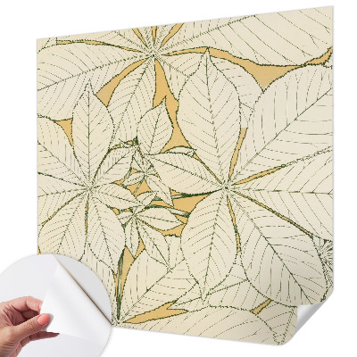 Papel mural con patrón decorativo hojas de castaño