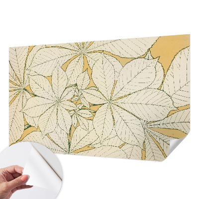 Papel mural con patrón decorativo hojas de castaño