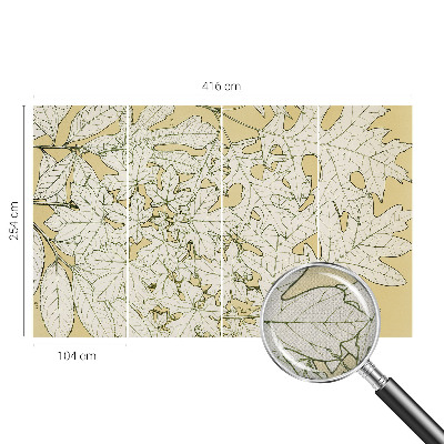 Fotomural decorativo para cabecero de cama con diseño de hojas de árbol