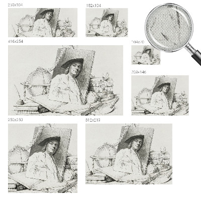 Papel mural con patrón decorativo Retrato artístico