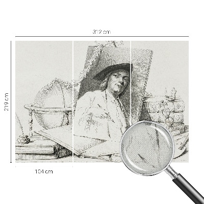 Papel mural con patrón decorativo Retrato artístico